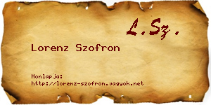 Lorenz Szofron névjegykártya